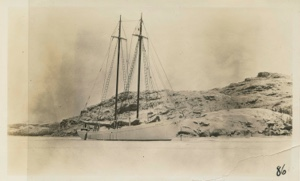 Image of Bowdoin frozen in (Feb 19, 1928)